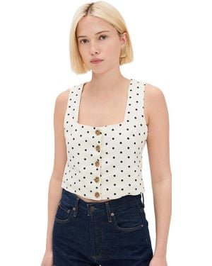 DL1961 Lizzie Cropped Linen Top - Blue