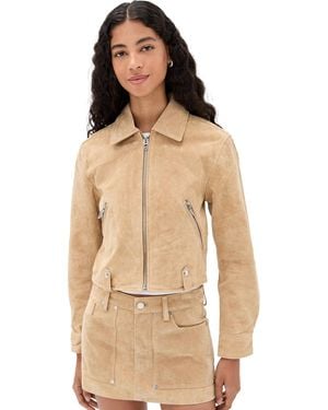 Blank NYC Cinnamon Crunch Suede Jacket - Natural
