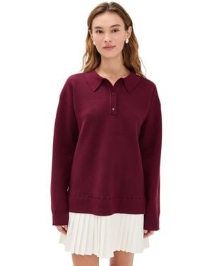 English Factory Polo Mixed Media Mini Dress - Red