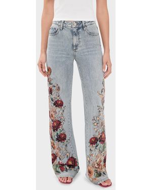 Alice + Olivia Chic Floral Jeans - Blue