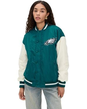 Terez Eagles Colorblock Bomber Jacket - Green