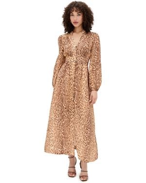 Zimmermann Cascadian Plunge Dress - Brown