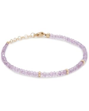EF Collection 14K Amethyst Birthstone Bead Bracelet - Black