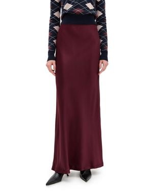 Enza Costa Silk Full Length Skirt - Purple