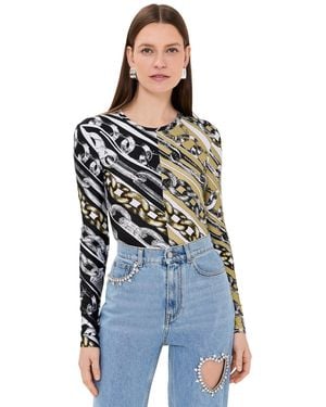 Area Chain Printed Bodysuit - Black