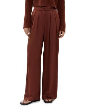 SABLYN Brooke High Rise Double Pleat Pants - Red