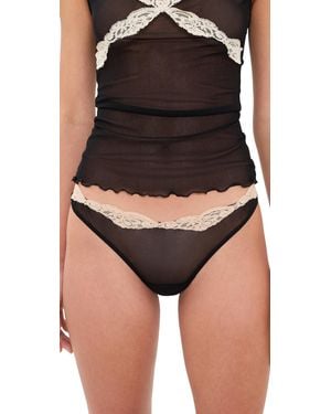 Only Hearts Tulle Lace Thong - Black