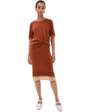 3.1 Phillip Lim Draped Knit Dress With Organza Combo - Multicolour