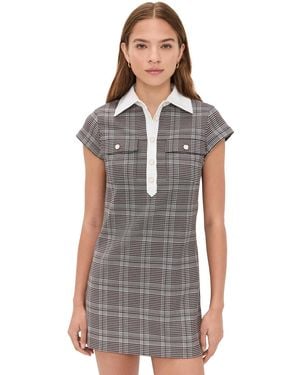 Alice + Olivia Darby Plaid Mini Dress - Gray