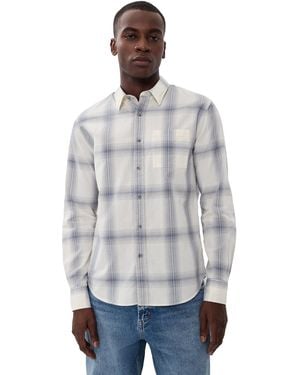 Vince Townes Plaid Long Sleeve Shirt - Gray