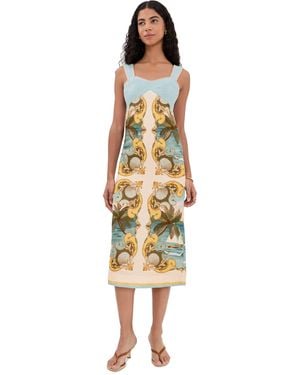 FARM Rio Royal Sea Linen Dress - Multicolor