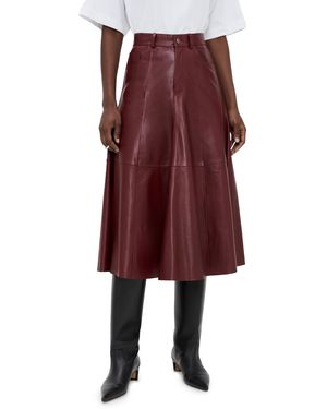 Haikure Mid Serenity Leather Skirt - Red