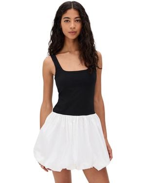 Wayf Lilah Bubble Hem Mini Dress - Black