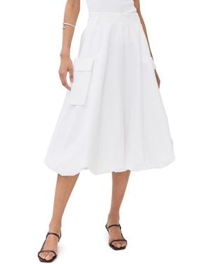 Tibi Bio Twill Bubble Skirt - White