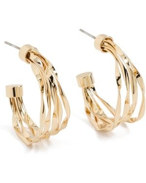 Argento Vivo Post Twisted Lay Hoops - Metallic