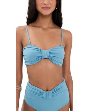 Sea Carmella Draped Bikini Top - Blue