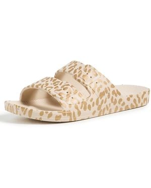 FREEDOM MOSES Leonie Two Band Slides - White