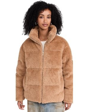 UGG Emmalyn Fluff Puffer Jacket Fleece - Brown