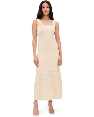 English Factory Scallop Knited Sleeveless Midi Dress - White