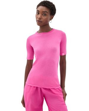 All Three Victoria Tissue Cotton T-Shirt - Pink