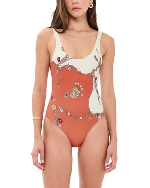 Versace Stolen Jewels Printed One Piece - Red