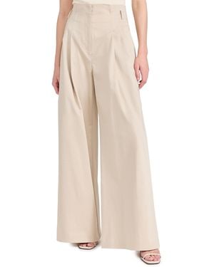 St. Agni Cotton Paperbag Waist Pants - Natural