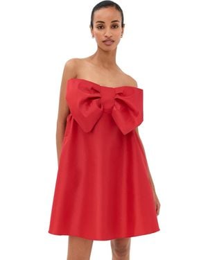 Kika Vargas Tammy Taffeta Dress - Red