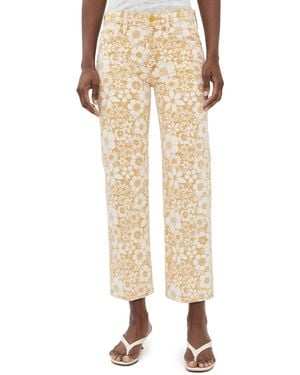 Mother The Mid Rise Rambler Zip Ankle Jeans - Natural