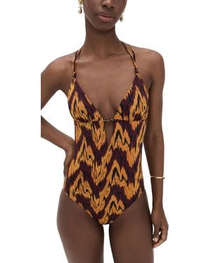 Ulla Johnson Leila Beaded Maillot - Brown