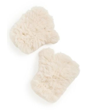 Jocelyn Faux Fur Mittens - White