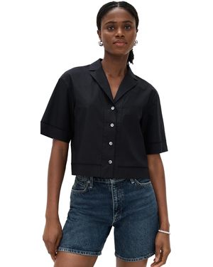 Theory Boxy Lapel Shirt - Black