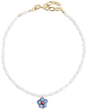 Logan Tay Beaded Flower Necklace - White