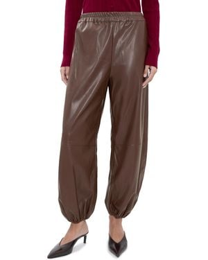 Wayf Camryn Faux Leather Balloon Pants - Red