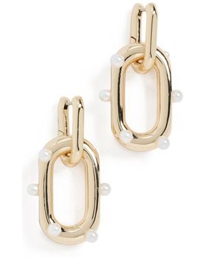 Kenneth Jay Lane Doorknocker Earrings - White