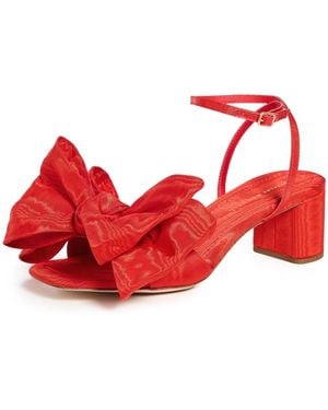 Loeffler Randall Carmen Mid Heel Bow Sandals - Red