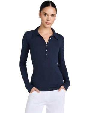 NSF Rory Long Sleeve Fitted Polo - Blue