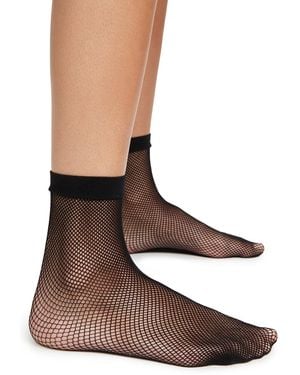 Stems Micro Fishnet Sneaker Socks - Brown