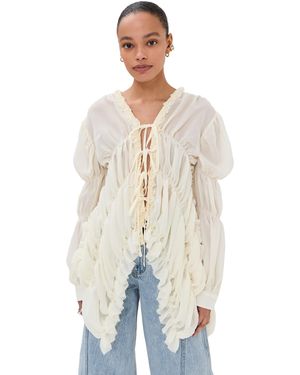 ROKH Puff Sleeve Blouse - Natural
