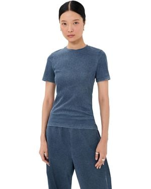 Tibi Stretch Denim Baby Tee - Blue