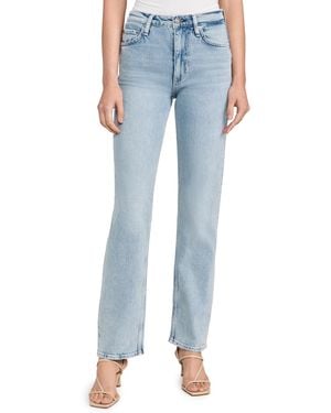 Rag & Bone Harlow Mid Rise Full Length Straight Jeans - Blue
