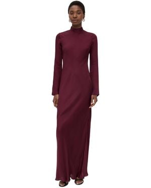 Hemant & Nandita Bias Cut Mock Neck Maxi Dress - Purple