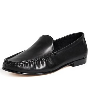 Tory Burch Classic Ruched Leather Loafers - Black