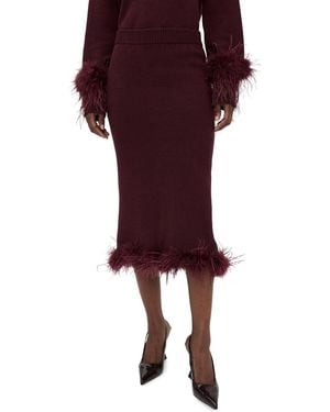 Wayf Bethany Feather Skirt - Red
