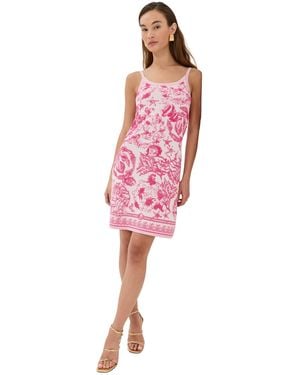 Versace Underwater Barocco Towel Knit Dress - Red