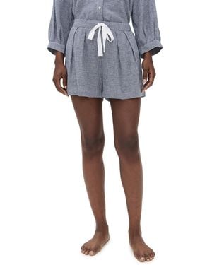 Eberjey Linen Blend Relaxed Shorts - Black