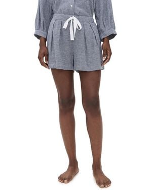 Eberjey Linen Blend Relaxed Shorts - Black