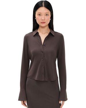 GOOD AMERICAN Matte Jersey Long Sleeve Top - Black