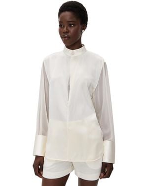 Helmut Lang Relaxed Silk Shirt - White