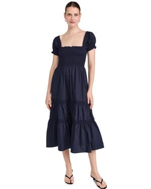 O.P.T O. P.T Square Neck Smocked Dress - Blue