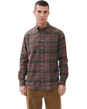 Gitman Vintage Cotton Tweed Check Shirt - Brown